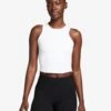 Nike One Fitted Dri-FIT Cropped Tank Top - White/Black