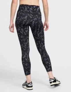 Nike One High Waisted 7/8 Printed Leggings - Black -The Sports Edit nike one hw 7 8 printed leggings black fz3229 010 8