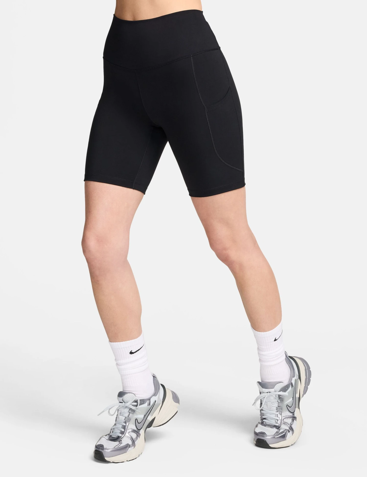 Nike One High Waisted 8" Biker Shorts - Black 3 Nike One High Waisted 8" Biker Shorts - Black