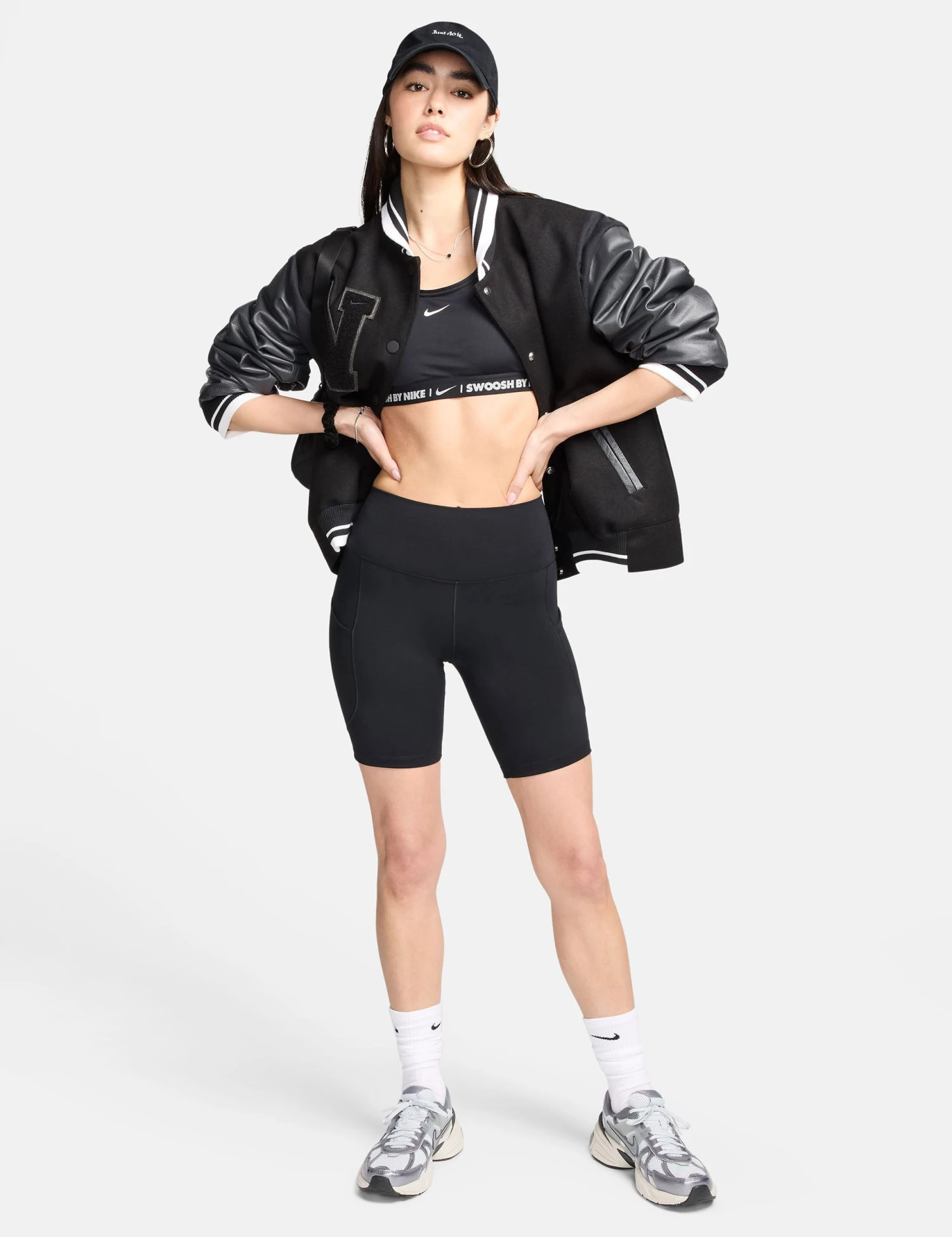 Nike One High Waisted 8" Biker Shorts - Black 10 Nike One High Waisted 8" Biker Shorts - Black - Image 8