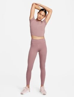 Nike One Leggings - Smokey Mauve/Black -The Sports Edit nike one leggings mauve black dd0252 208 3