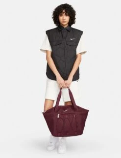 Nike One Tote Bag - Night Maroon/Guava Ice -The Sports Edit nike one tote bag maroon guava ice cv0063 681 3