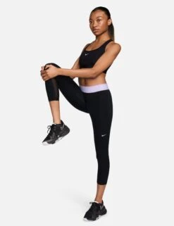 Nike Pro 365 Cropped Mesh Panel Leggings - Black/Lilac Bloom/White 13 Nike Pro 365 Cropped Mesh Panel Leggings - Black/Lilac Bloom/White -The Sports Edit nike pro 365 cropped mesh panel leggings black lilac white cz9803 017 3