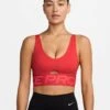 Nike Pro Indy Plunge Medium-Support Sports Bra - Light Crimson/Ember Glow/White -The Sports Edit nike pro indy plunge medium support sports bra crimson ember white hf7324 696 1