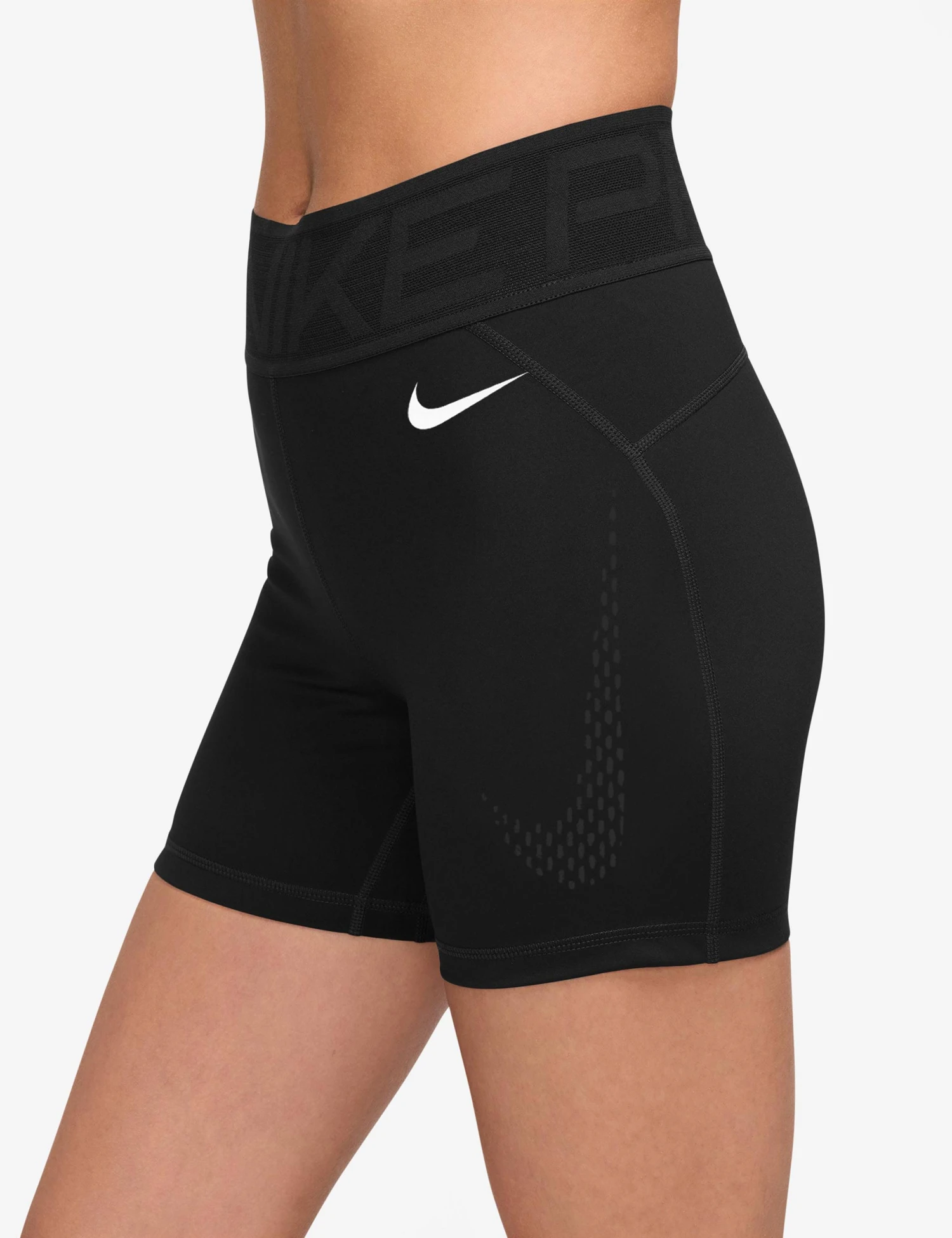 Nike Pro Sculpt High Waisted 5" Biker Shorts - Black/White 4 Nike Pro Sculpt High Waisted 5" Biker Shorts - Black/White - Image 2