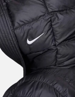 Nike Sportswear Swoosh Puffer Oversized Hooded Jacket - Black/White -The Sports Edit nike sportswear swoosh puffer oversized hooded jacket black fb8729 010 4