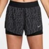 Nike Swift Dri-FIT 2-in-1 Printed Running Shorts - Black/Reflective Silver 2 Nike Swift Dri-FIT 2-in-1 Printed Running Shorts - Black/Reflective Silver -The Sports Edit nike swift dri fit 2 in 1 printed running shorts black silver ib5847 010 1