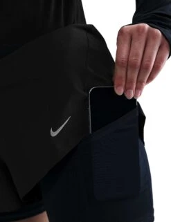 Nike Swift Dri-FIT Mid-Rise 2-in-1 Running Shorts - Black/Reflective Silver -The Sports Edit nike swift dri fit mid rise 2 in 1 running shorts black silver hj5376 010 4