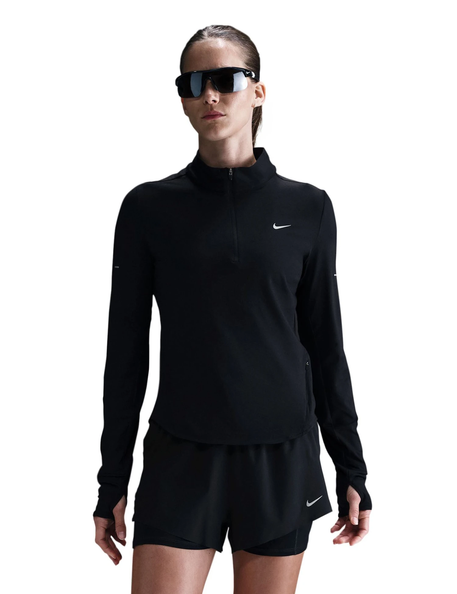 Nike Swift Dri-FIT UV 1/4-Zip Running Top - Black/Reflective Silver 3 Nike Swift Dri-FIT UV 1/4-Zip Running Top - Black/Reflective Silver