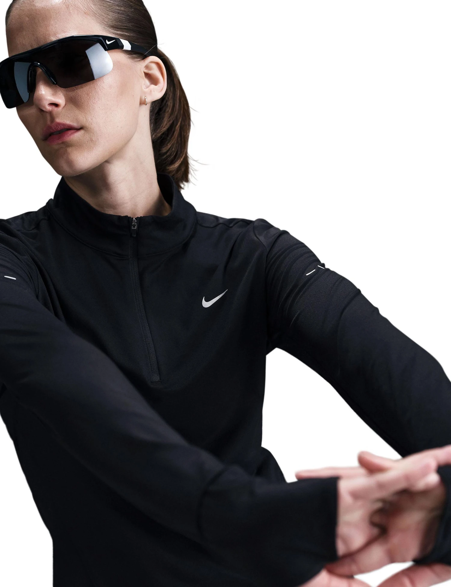 Nike Swift Dri-FIT UV 1/4-Zip Running Top - Black/Reflective Silver 5 Nike Swift Dri-FIT UV 1/4-Zip Running Top - Black/Reflective Silver - Image 3