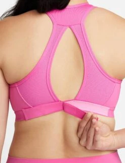 Nike Swoosh High Support Bra - Playful Pink/White -The Sports Edit nike swoosh high support bra pink white dx6815 675 4