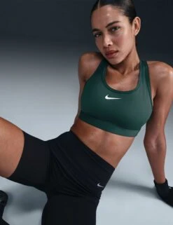 Nike Swoosh Medium Support Bra - Vintage Green/White 10 Nike Swoosh Medium Support Bra - Vintage Green/White -The Sports Edit nike swoosh medium support bra green white dx6821 338 3