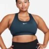 Nike Swoosh Medium Support Bra - Deep Jungle/White -The Sports Edit nike swoosh medium support bra jungle white dx6821 328 1