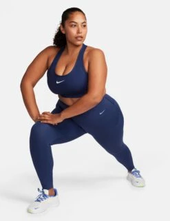 Nike Swoosh Medium Support Bra - Midnight Navy/White -The Sports Edit nike swoosh medium support bra navy white dx6821 410 5