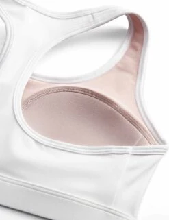 Nike Swoosh Medium Support Bra - White/Stone Mauve/Black -The Sports Edit nike swoosh medium support bra white mauve black DX6821 100 5