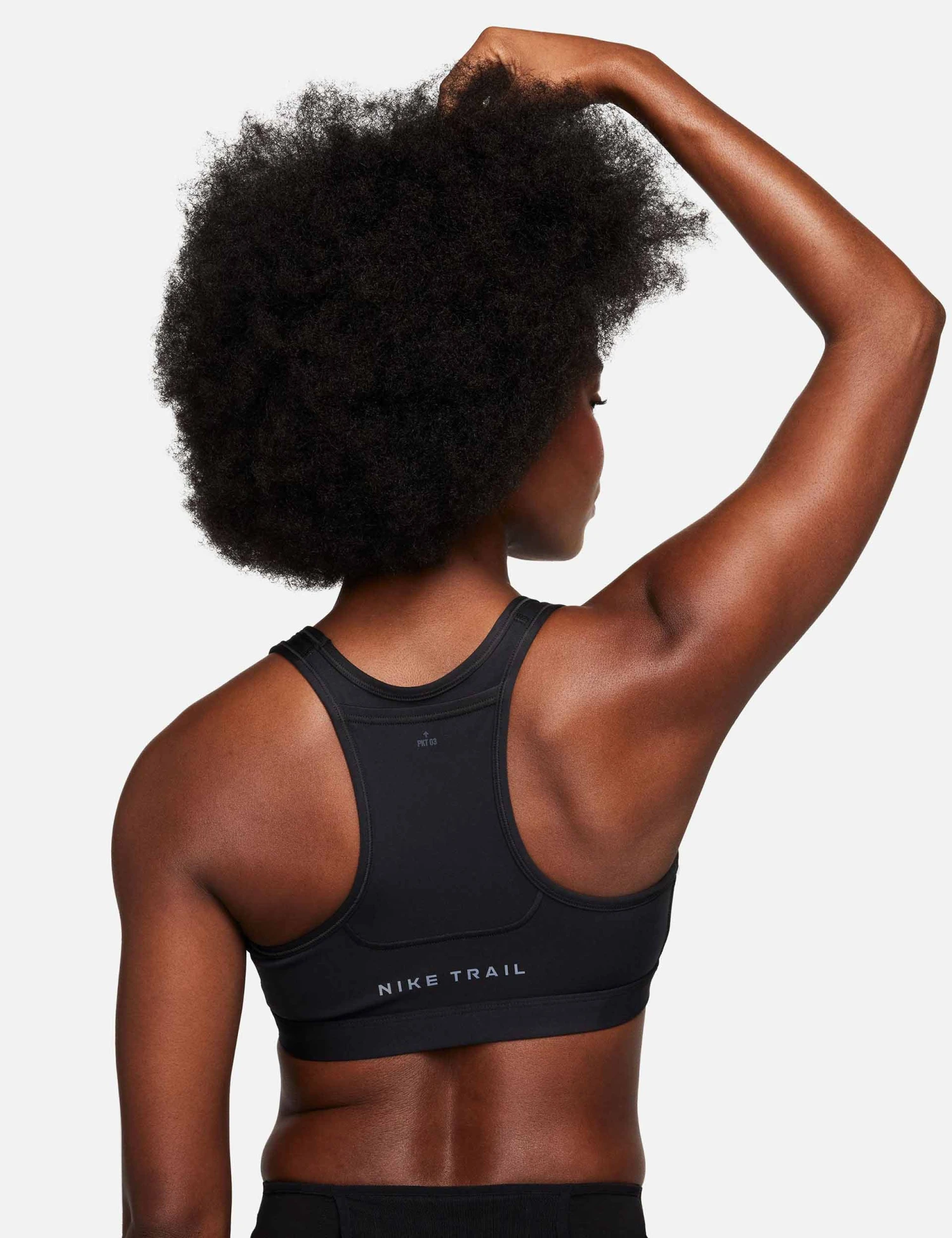 Nike Trail Swoosh On-The-Run Sports Bra - Black/Dark Smoke Grey 4 Nike Trail Swoosh On-The-Run Sports Bra - Black/Dark Smoke Grey - Image 2