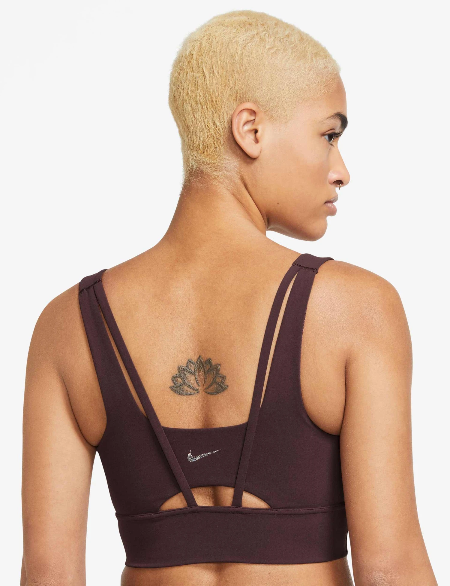 Nike Zenvy Longline Bra - Burgundy Crush/Sail 4 Nike Zenvy Longline Bra - Burgundy Crush/Sail - Image 2