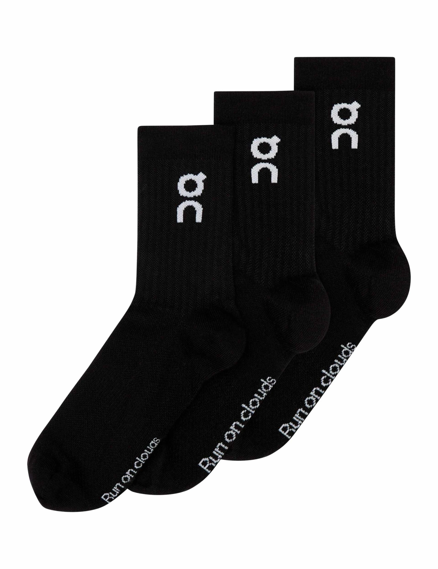 On Running Logo Sock High 3P - Black 3 On Running Logo Sock High 3P - Black