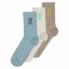 On Running Logo Sock High 3P - Desert/Wash -The Sports Edit on running w logo sock high 3p desert wash 2uf10313890 1