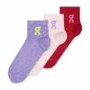 On Running Logo Sock Mid 3P - Orchid/Comet -The Sports Edit on running w logo sock mid 3p orchid comet 2uf10523891 1