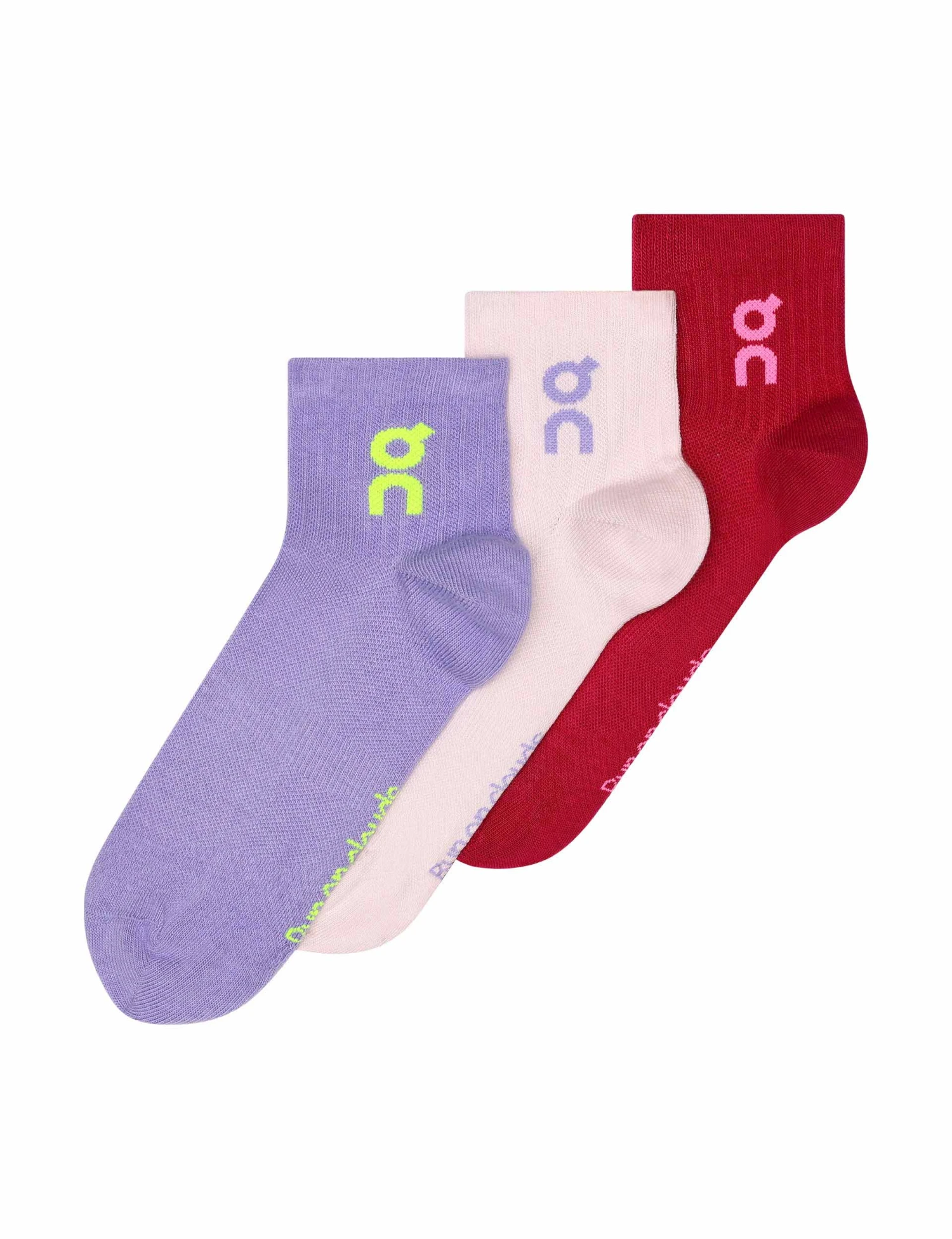 On Running Logo Sock Mid 3P - Orchid/Comet 3 On Running Logo Sock Mid 3P - Orchid/Comet