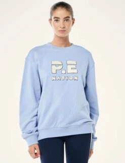 Heads Up Boucle Sweat - Dusty Blue -The Sports Edit pe nation heads up boucle sweat dusty blue 243f434 2