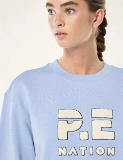 Heads Up Boucle Sweat - Dusty Blue -The Sports Edit pe nation heads up boucle sweat dusty blue 243f434 5