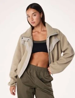 Shelter Sherpa Jacket - Oxford Tan -The Sports Edit pe nation shelter sherpa jacket oxford tan 251j095 5