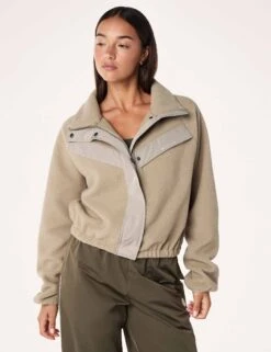Shelter Sherpa Jacket - Oxford Tan -The Sports Edit pe nation shelter sherpa jacket oxford tan 251j095 6