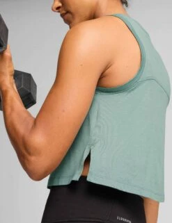 Puma Cloudspun Sleeveless Tank - Green Moon Heather -The Sports Edit puma cloudspun sleeveless tank green moon heather 52577230 4