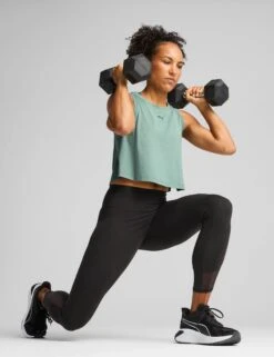 Puma Cloudspun Sleeveless Tank - Green Moon Heather -The Sports Edit puma cloudspun sleeveless tank green moon heather 52577230 5