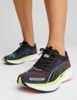 Puma Deviate NITRO 2 Shoes - Black/Lime Pow/Poison Pink -The Sports Edit puma deviate nitro 2 shoes black lime pink 380077 01 5