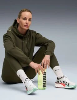 Puma X Hyrox Heavyweight Hoodie - Dark Olive -The Sports Edit puma x hyrox heavyweight hoodie olive 52764170 3