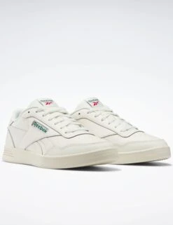 Reebok Court Advance Shoes - Chalk/Dark Green/Flash Red -The Sports Edit reebok court advance shoes chalk green red 100010620 3