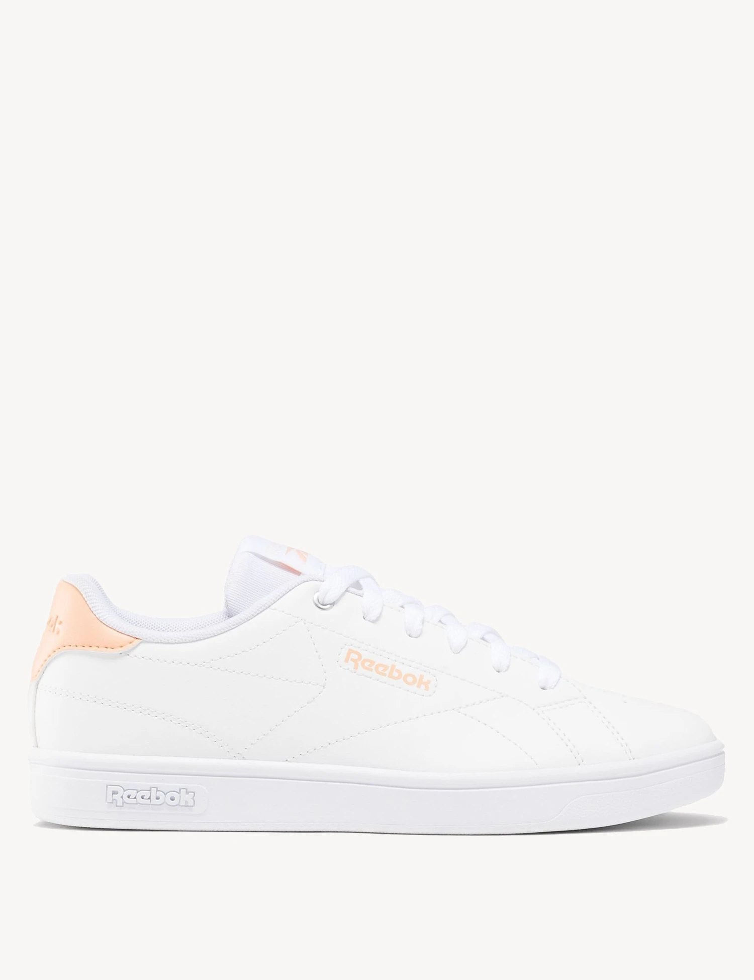 Reebok Court Clean Sneakers - Cloud White/Peach Glow/Blush 3 Reebok Court Clean Sneakers - Cloud White/Peach Glow/Blush