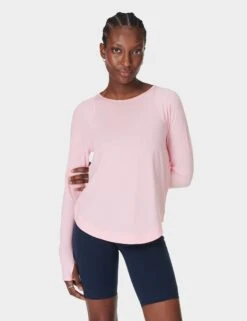 Sweaty Betty Breathe Easy Running Long Sleeve Top - Nerine Pink