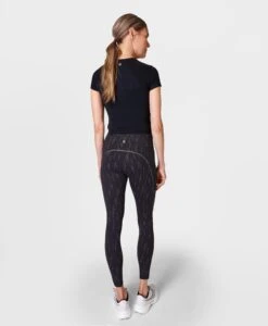 Sweaty Betty Therma Boost 2.0 Running Leggings - Grey Reflective Print -The Sports Edit sb9544 greysbdotreflectiveprint fulllength d