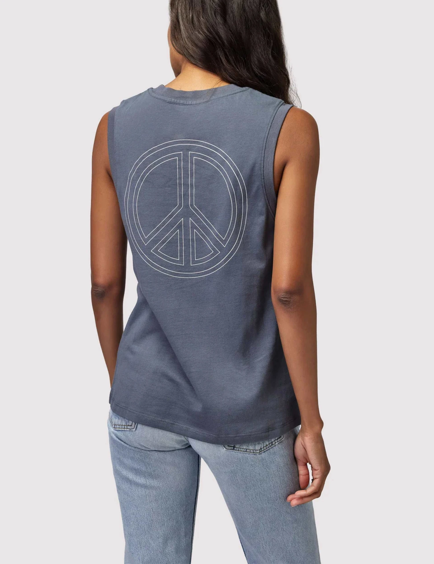 Spiritual Gangster Peace Irina Muscle Tank - Slate 4 Spiritual Gangster Peace Irina Muscle Tank - Slate - Image 2