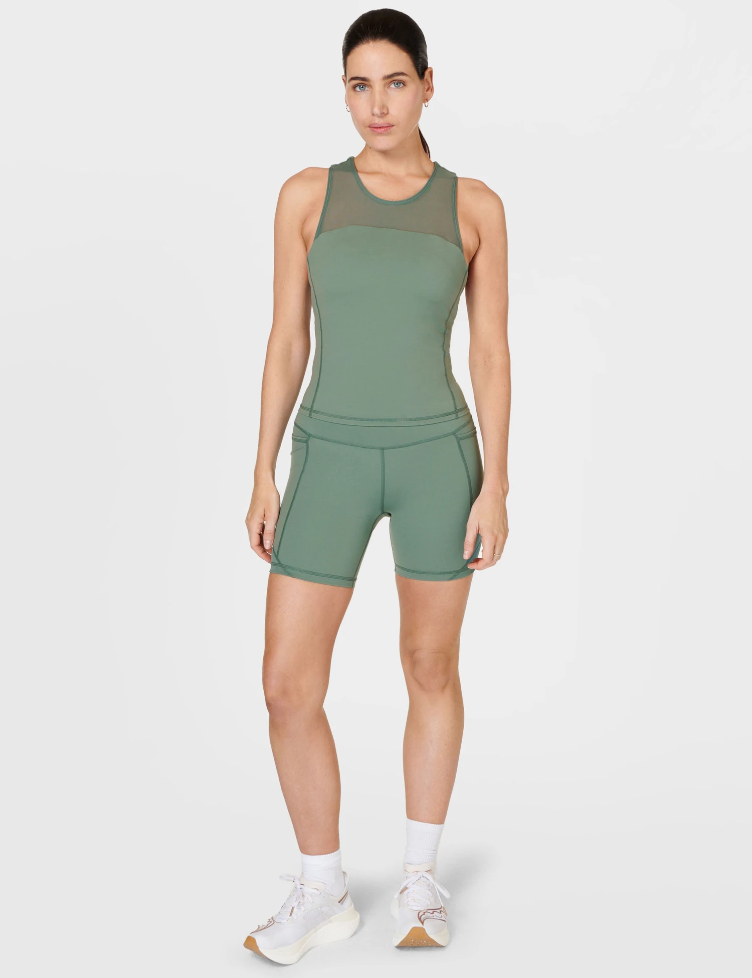 Sweaty Betty Power Aerial Mesh 6" Gym Short - Cool Forest Green 5 Sweaty Betty Power Aerial Mesh 6" Gym Short - Cool Forest Green - Image 3