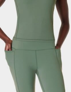 Sweaty Betty Power Aerial Mesh 7/8 Gym Leggings - Cool Forest Green -The Sports Edit sweaty betty aerial core 78 workout leggings cool forest green sb9549 3
