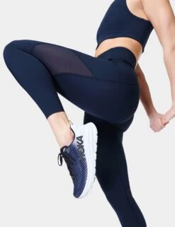 Sweaty Betty Aerial Power UltraSculpt High Waisted Leggings - Navy Blue -The Sports Edit sweaty betty aerial power ultrasculpt hw leggings navy blue sb8386 4