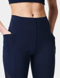 Sweaty Betty Aerial Power UltraSculpt High Waisted Leggings - Navy Blue -The Sports Edit sweaty betty aerial power ultrasculpt hw leggings navy blue sb8386 5