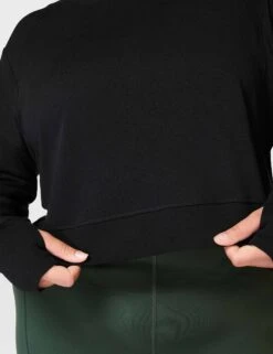 Sweaty Betty After Class Crop Sweatshirt - Black -The Sports Edit sweaty betty after class crop sweatshirt black sb5622c 4