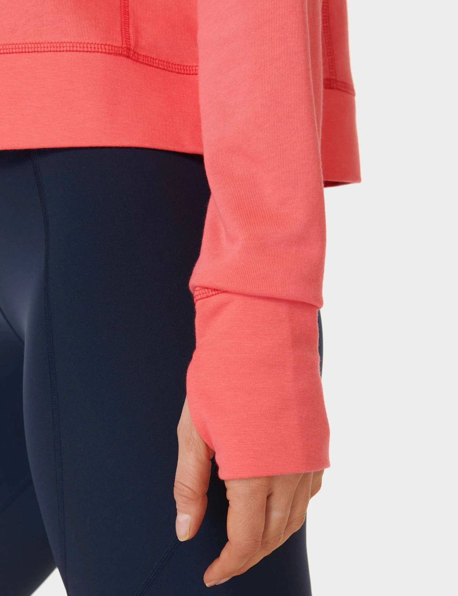 Sweaty Betty After Class Crop Sweatshirt - Coral Pink 6 Sweaty Betty After Class Crop Sweatshirt - Coral Pink - Image 4