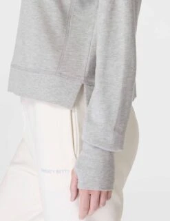 Sweaty Betty After Class Crop Sweatshirt - Light Grey Marl -The Sports Edit sweaty betty after class crop sweatshirt light grey marl sb5622c 5