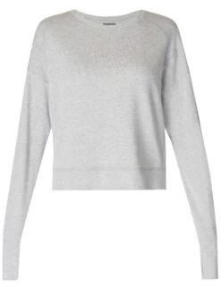 Sweaty Betty After Class Crop Sweatshirt - Light Grey Marl -The Sports Edit sweaty betty after class crop sweatshirt light grey marl sb5622c 8