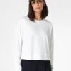 Sweaty Betty After Class Crop Sweatshirt - Lily White -The Sports Edit sweaty betty after class crop sweatshirt lily white sb5622c 1