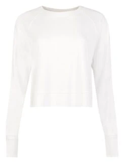 Sweaty Betty After Class Crop Sweatshirt - Lily White -The Sports Edit sweaty betty after class crop sweatshirt lily white sb5622c 5