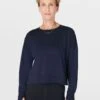 Sweaty Betty After Class Crop Sweatshirt - Navy Blue -The Sports Edit sweaty betty after class crop sweatshirt navy blue sb5622c 1