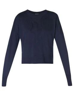 Sweaty Betty After Class Crop Sweatshirt - Navy Blue -The Sports Edit sweaty betty after class crop sweatshirt navy blue sb5622c 5